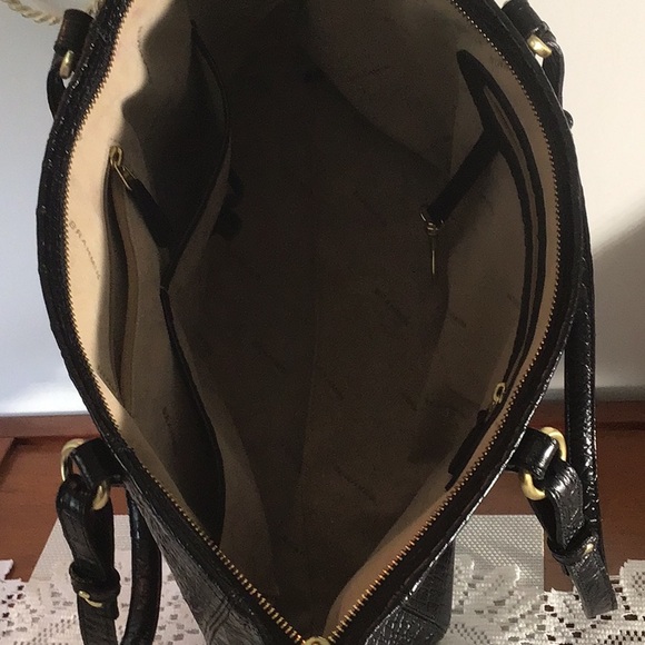 Brahmin Black Leather Large Carry All Travel Tote Bag - Picture 9 of 16